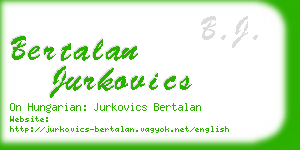 bertalan jurkovics business card